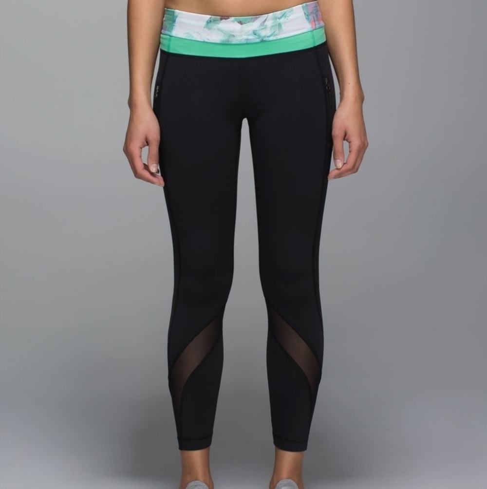Lululemon Inspire Tight II Leggings Black Blushed Illusion Size 2